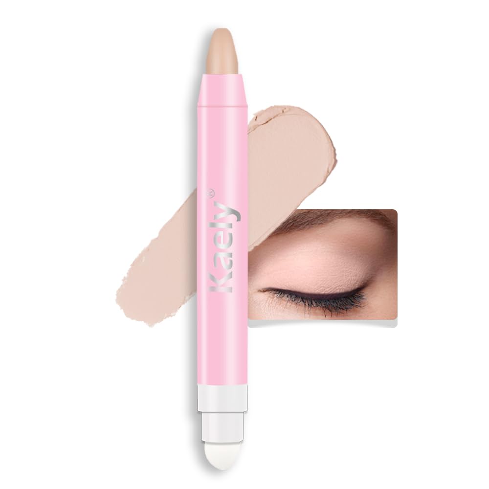 Kaely 2in1 Cream Eye Shadow Brightener Sticks for Eyes, Pencil Eyeshadow Applicator Stick Waterproof Pigmented, Eye Shadow Palette Highlighter Makeup, sombras para ojos, 17 Champagne Shimmer