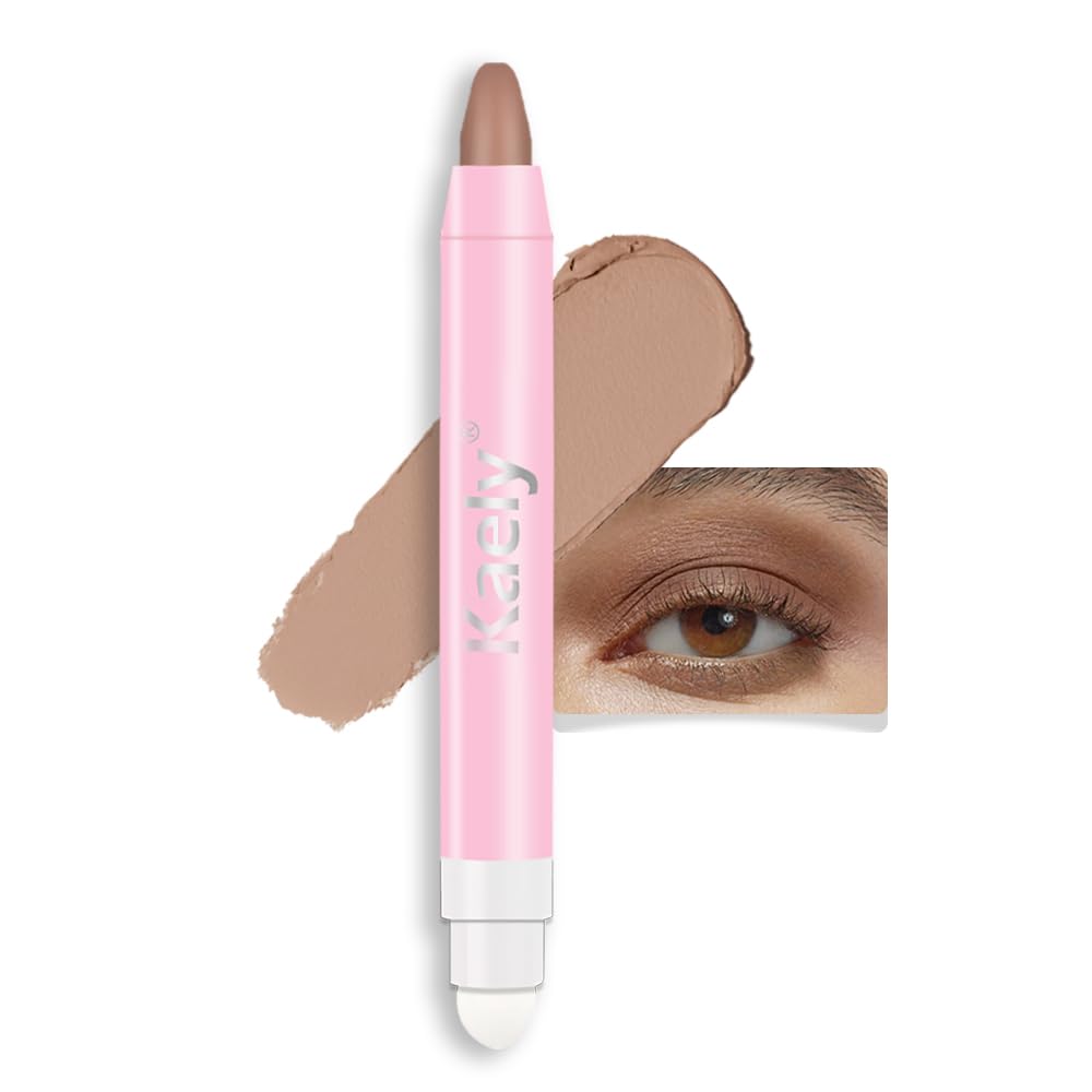 Kaely 2in1 Cream Eye Shadow Brightener Sticks for Eyes, Pencil Eyeshadow Applicator Stick Waterproof Pigmented, Eye Shadow Palette Highlighter Makeup, sombras para ojos, 17 Champagne Shimmer