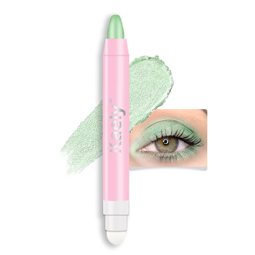 Kaely 2in1 Cream Eye Shadow Brightener Sticks for Eyes, Pencil Eyeshadow Applicator Stick Waterproof Pigmented, Eye Shadow Palette Highlighter Makeup, sombras para ojos, 17 Champagne Shimmer