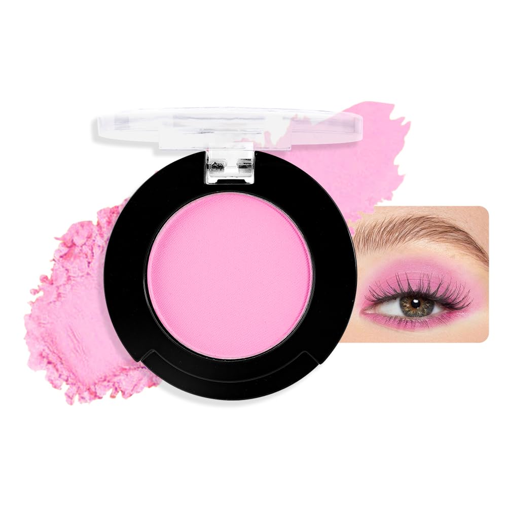 Single Matte Eyeshadow Makeup, Cream to Powder Monochrome Eye Shadow for Older Women, Daily Evening Girls Eyeshadow Palette Gift, sombras para ojos, Mini Vegan Travel Eye, #14
