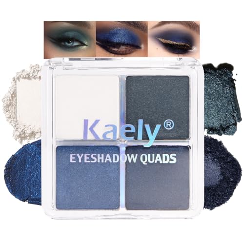 Kaely Powder Eyeshadow Quad, Taupe Matte Glitter Eyeshadow Palette Makeup, Neutral Highly Pigmented Eye Shadow Palette Waterproof, sombras para ojos, Blendable, Cruelty-free