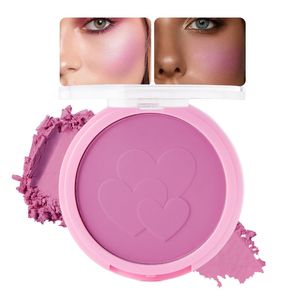 Matte Blush Cream Quads Makeup Palette, Blushes for Older Women Lip and Cheek Dual Blush Palette, Natural Lasting Pinkish Light Peach Light Brown and Orange Red, Paleta de rubor 4 colores