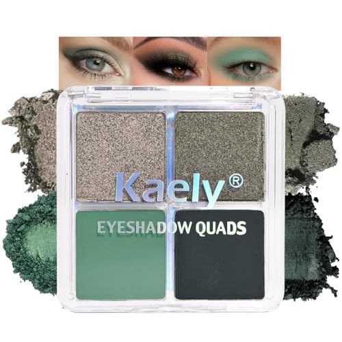 Kaely Powder Eyeshadow Quad, Taupe Matte Glitter Eyeshadow Palette Makeup, Neutral Highly Pigmented Eye Shadow Palette Waterproof, sombras para ojos, Blendable, Cruelty-free