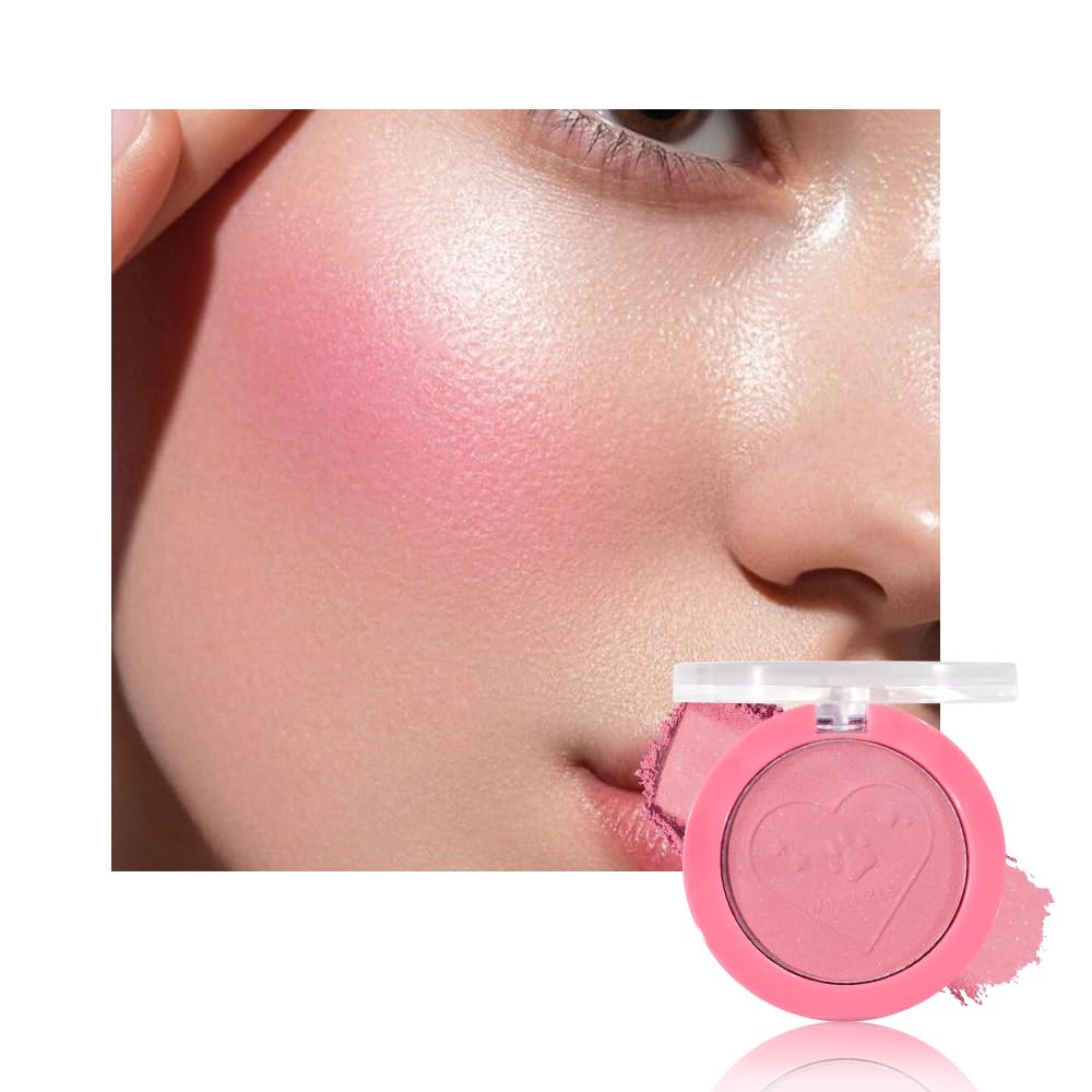 Warm Orange Powder Matte Blush with Mirror – Lightweight Smooth Blendable Baked Blush, Fade & Transfer-Resistant, Natural Matte Finish, Vegan & Cruelty Free, Perfect Makeup Gift for Women #02