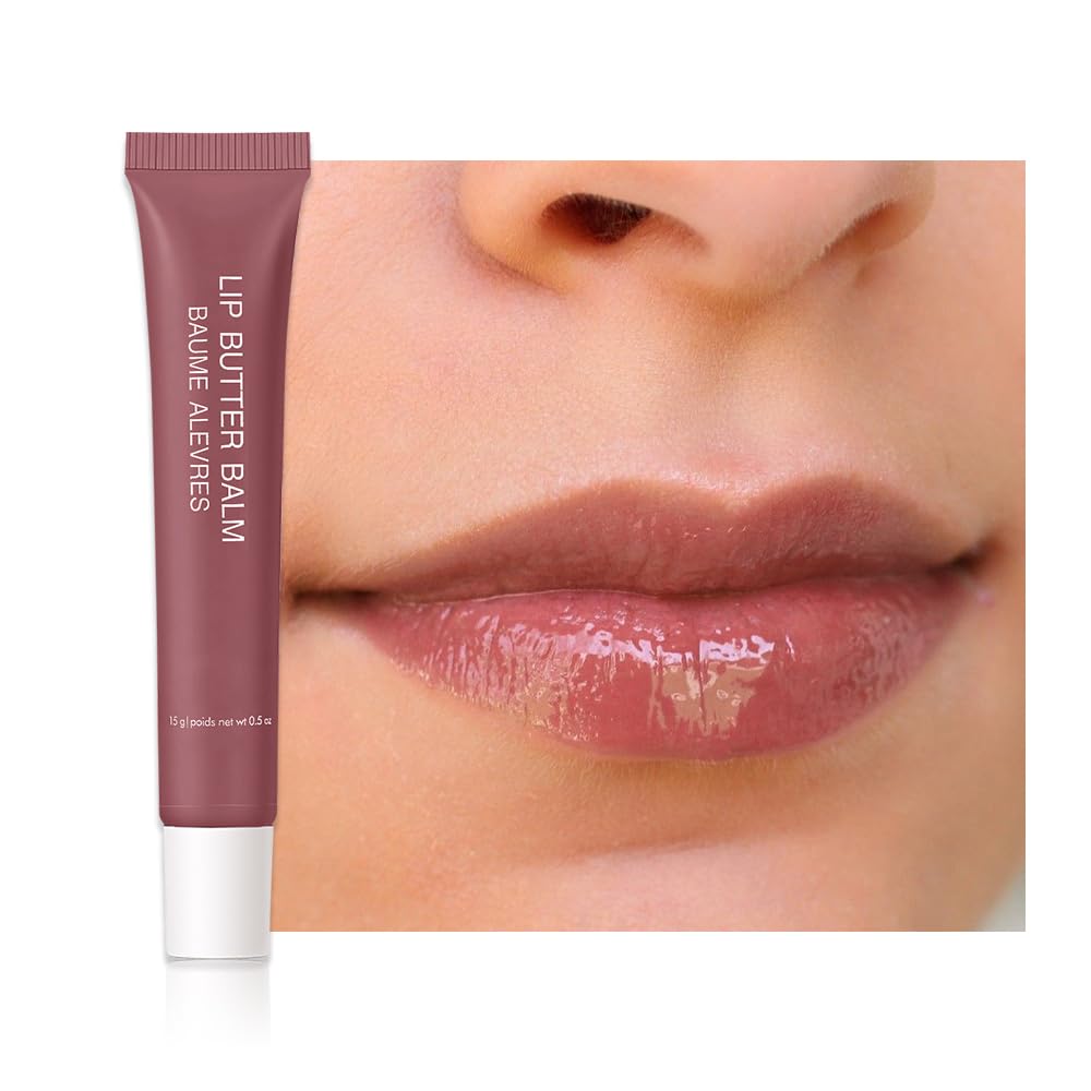 Tinted Lip Balm Serum Makeup, Squeeze Hydrating Tint Lips Balms Serum Cosmetic, Women Care Glossy Nourishing Plumping Lip Stain Gloss Lipstick, Suitable for dry lips, Long-Lasting Color 08