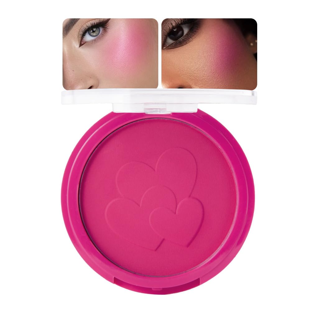 Matte Blush Cream Quads Makeup Palette, Blushes for Older Women Lip and Cheek Dual Blush Palette, Natural Lasting Pinkish Light Peach Light Brown and Orange Red, Paleta de rubor 4 colores