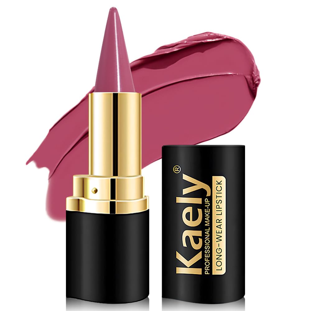 Kaely Dark Brown Gradient Matte Lip Liner Pencil & Lipstick Crayon Combo for Women, 2in1 Flawless Contour Gradual Ombre Effect Lip Pencil Makeup Waterproof, labiales mate 24 horas originales, 15