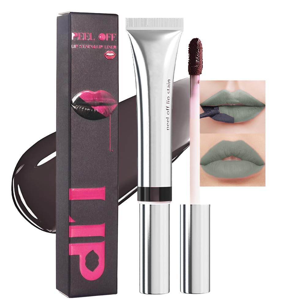 evpct Lip Tains Peel off, Peel off Lip Liner Tattoo Lip Stain Tint Gloss Marker Makeup, Long Lasting Waterproof 24 Hours Matte Finish Transfer-proof Pigmented Color Stay Lipsticks, 125 Nude Pink