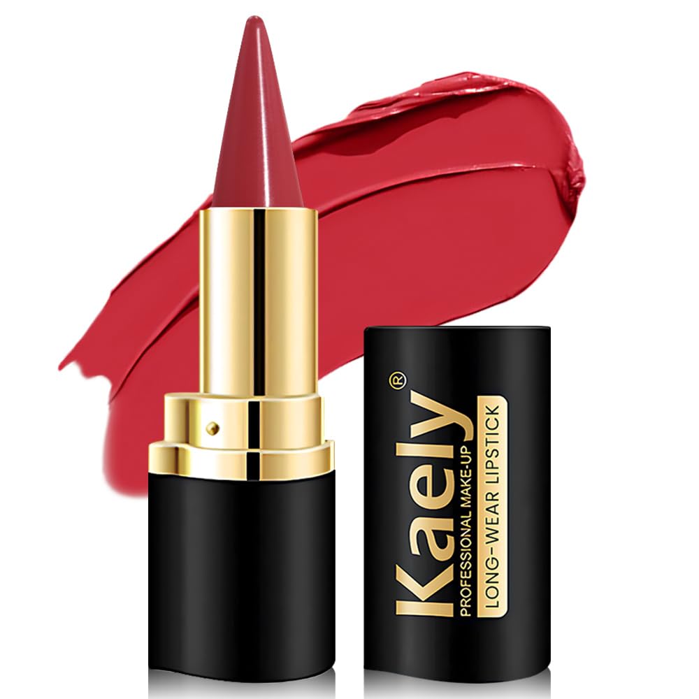 Kaely Dark Brown Gradient Matte Lip Liner Pencil & Lipstick Crayon Combo for Women, 2in1 Flawless Contour Gradual Ombre Effect Lip Pencil Makeup Waterproof, labiales mate 24 horas originales, 15