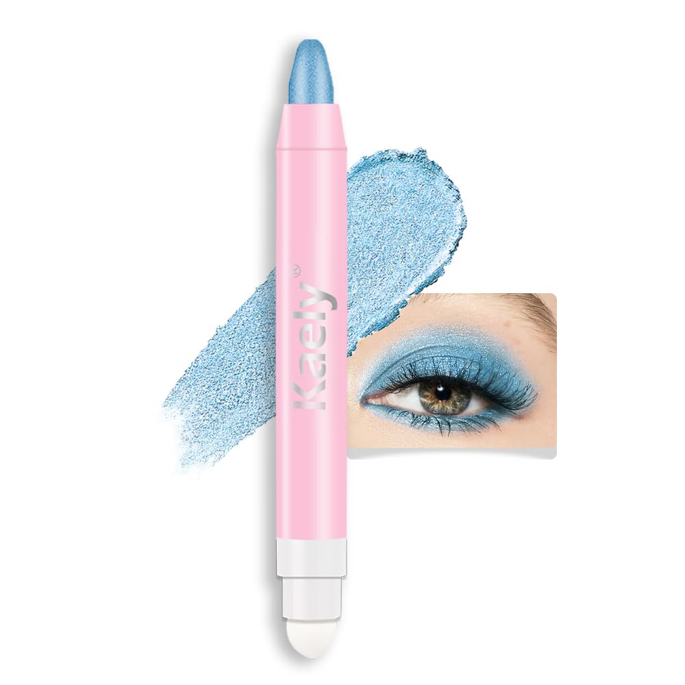 Kaely 2in1 Cream Eye Shadow Brightener Sticks for Eyes, Pencil Eyeshadow Applicator Stick Waterproof Pigmented, Eye Shadow Palette Highlighter Makeup, sombras para ojos, 17 Champagne Shimmer