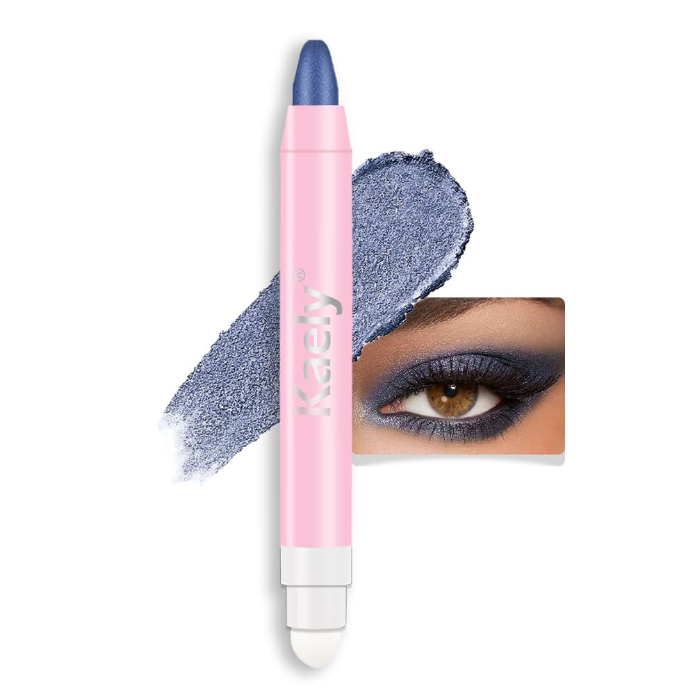 Kaely 2in1 Cream Eye Shadow Brightener Sticks for Eyes, Pencil Eyeshadow Applicator Stick Waterproof Pigmented, Eye Shadow Palette Highlighter Makeup, sombras para ojos, 17 Champagne Shimmer