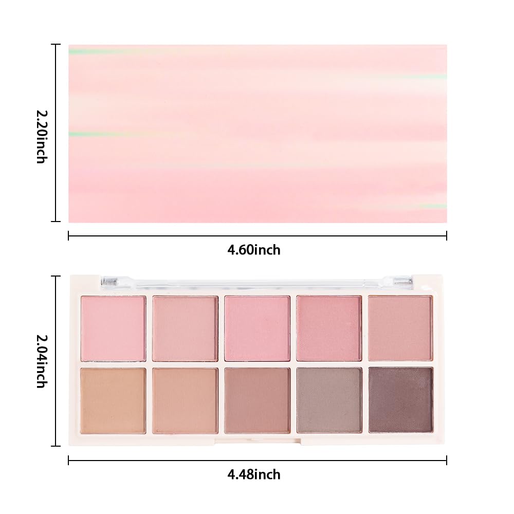 6 Colors Mini Naked Eyeshadow Makeup Palette, Neutral Nude Eye Shadow, Pink&Purple& Brown Matte Make Up Pallet with Mirror Highly Pigmented Long Lasting Waterproof Travel Size Gift Kit (Pink)
