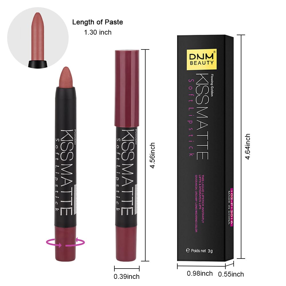 evpct 8Pcs Dark Ruby Red Plum Purple Wine Nude Beige Brown Matte Lipstick and Lip Crayon Liner Pencil Pen Set for Women labial labiales mate magicos 24 horas originales pintalabios permanente 24 horas