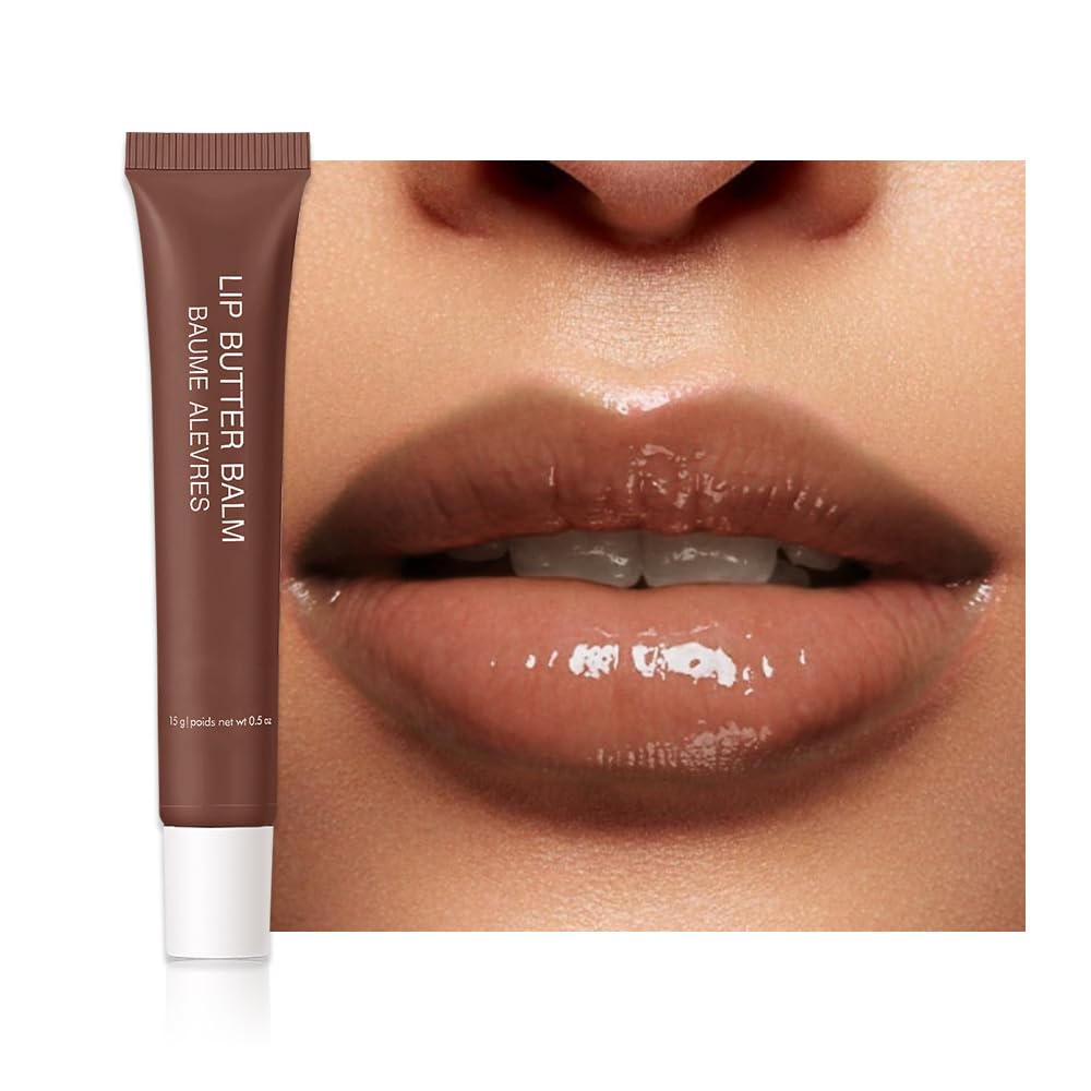 Tinted Lip Balm Serum Makeup, Squeeze Hydrating Tint Lips Balms Serum Cosmetic, Women Care Glossy Nourishing Plumping Lip Stain Gloss Lipstick, Suitable for dry lips, Long-Lasting Color 08