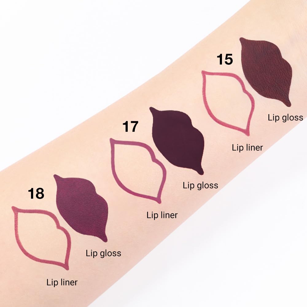 evpct 1Pcs Ruby Stoplight Red Lip Stain Paint Matte Lip Liner and Lipstick Set Long Lasting Smudge Proof labiales matte mate larga duracion listip 24 hours a prueba de agua mate 24 horas originales,05