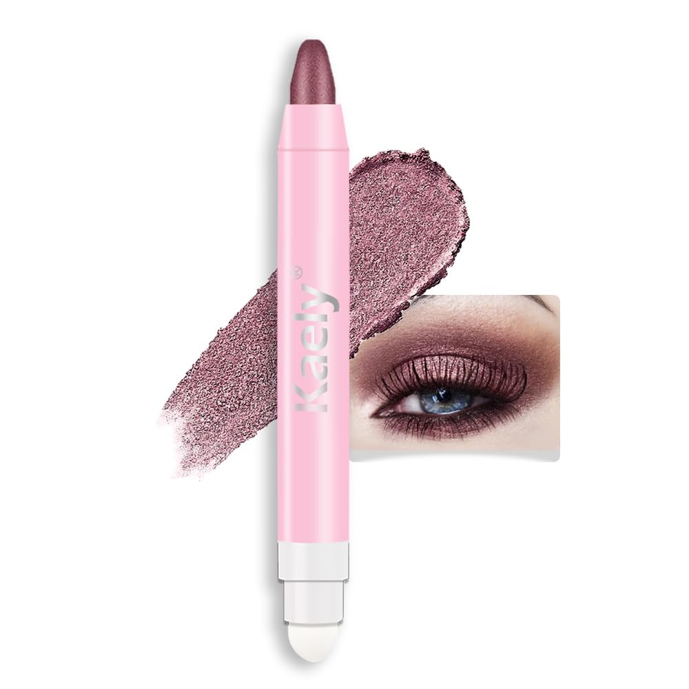 Kaely 2in1 Cream Eye Shadow Brightener Sticks for Eyes, Pencil Eyeshadow Applicator Stick Waterproof Pigmented, Eye Shadow Palette Highlighter Makeup, sombras para ojos, 17 Champagne Shimmer