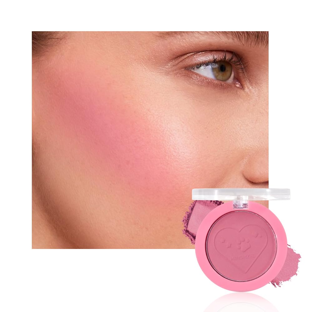 Warm Orange Powder Matte Blush with Mirror – Lightweight Smooth Blendable Baked Blush, Fade & Transfer-Resistant, Natural Matte Finish, Vegan & Cruelty Free, Perfect Makeup Gift for Women #02