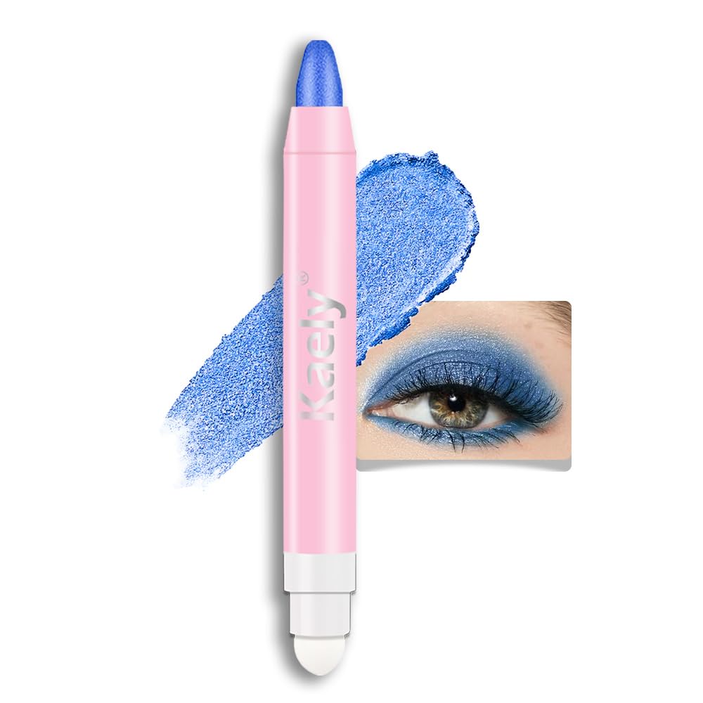 Kaely 2in1 Cream Eye Shadow Brightener Sticks for Eyes, Pencil Eyeshadow Applicator Stick Waterproof Pigmented, Eye Shadow Palette Highlighter Makeup, sombras para ojos, 17 Champagne Shimmer
