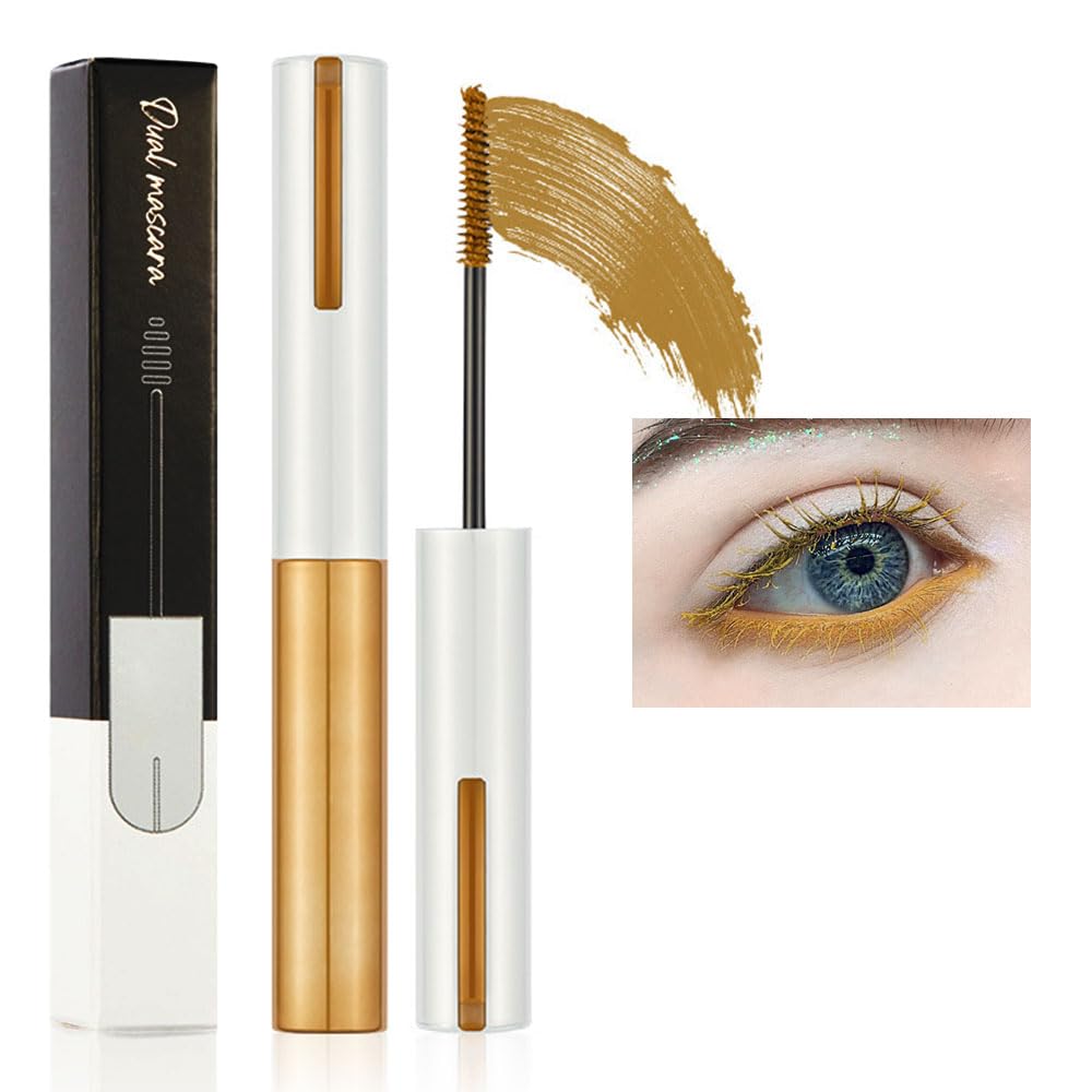 Colored Colorful Waterproof Mascara for Eyelashes Set,Blue White Black Brown Purple Long lasting Charming Voluminous Cruelty Free Vegan Eye Makeup