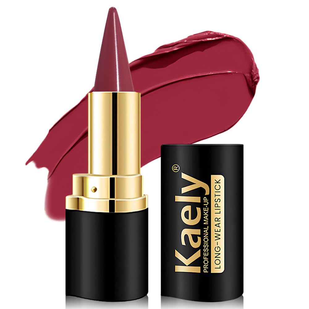 Kaely Dark Brown Gradient Matte Lip Liner Pencil & Lipstick Crayon Combo for Women, 2in1 Flawless Contour Gradual Ombre Effect Lip Pencil Makeup Waterproof, labiales mate 24 horas originales, 15