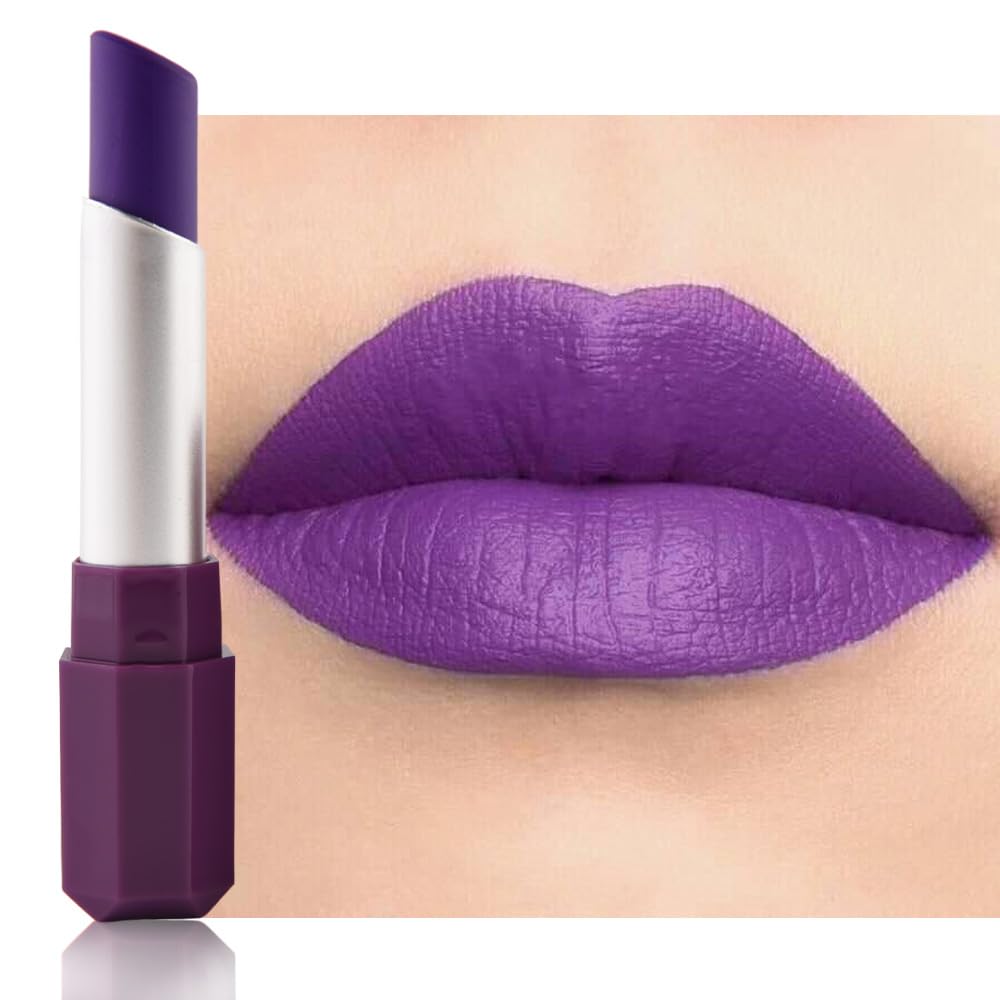 Sky Blue Matte Lipstick - Pigmented Lip Crayon & Face Paint Stick for Women Everyday Halloween Birthday Party Wear, Younger-Looking Lip Makeup, Labial para fiesta de disfraces 16