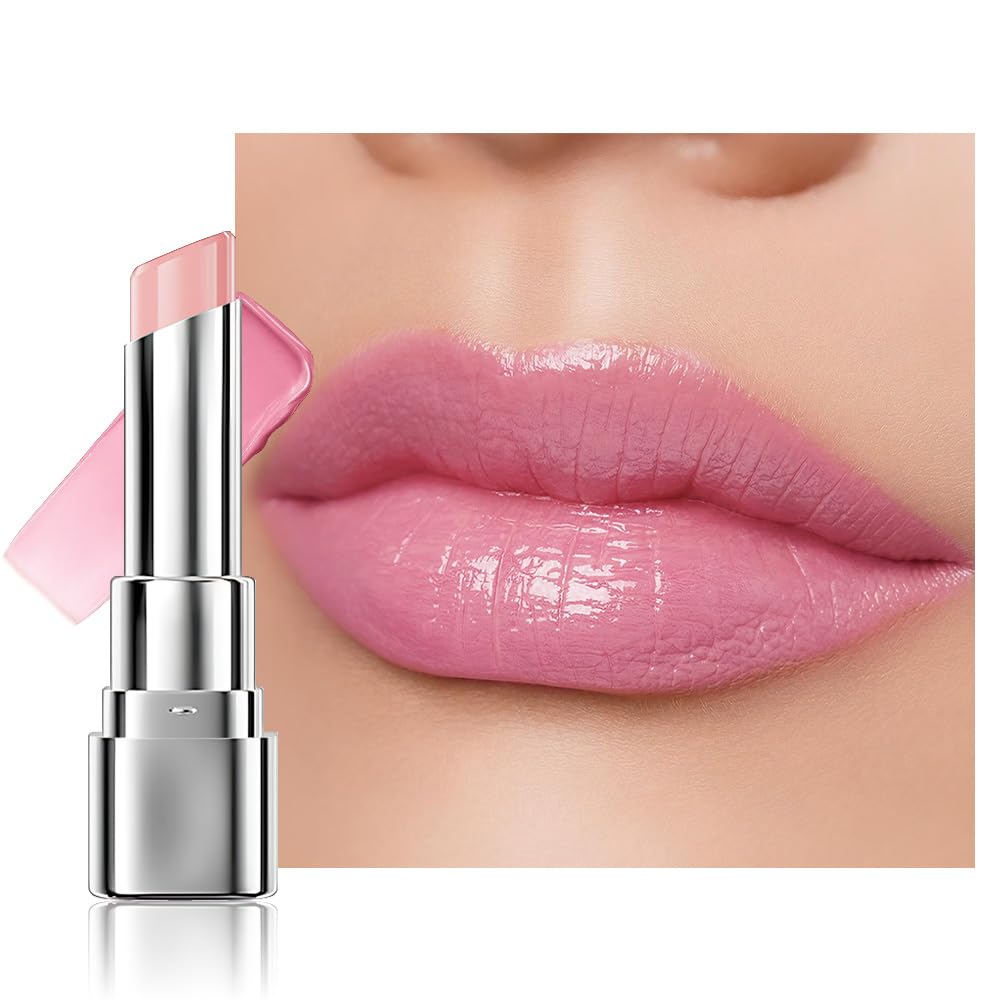 Tinted Lip Balm Moisturizing Lipstick – Soft Pale Pink Sheer Hydrating Lip Color for Dry Lips – Nourishing Lip Balm for All Women with a Subtle Natural Scent (S01 Spring)