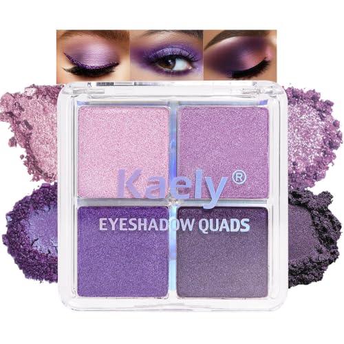 Kaely Powder Eyeshadow Quad, Taupe Matte Glitter Eyeshadow Palette Makeup, Neutral Highly Pigmented Eye Shadow Palette Waterproof, sombras para ojos, Blendable, Cruelty-free