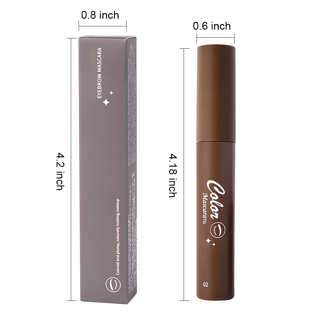 2Pcs-Tinted Thickening Brow Mascara,Brow Fast Sculpt,Waterproof, Transfer-proof, Brush to Fill in Eyebrows and Cover Gray Hairs - Cruelty Free (01# Dark Brown)