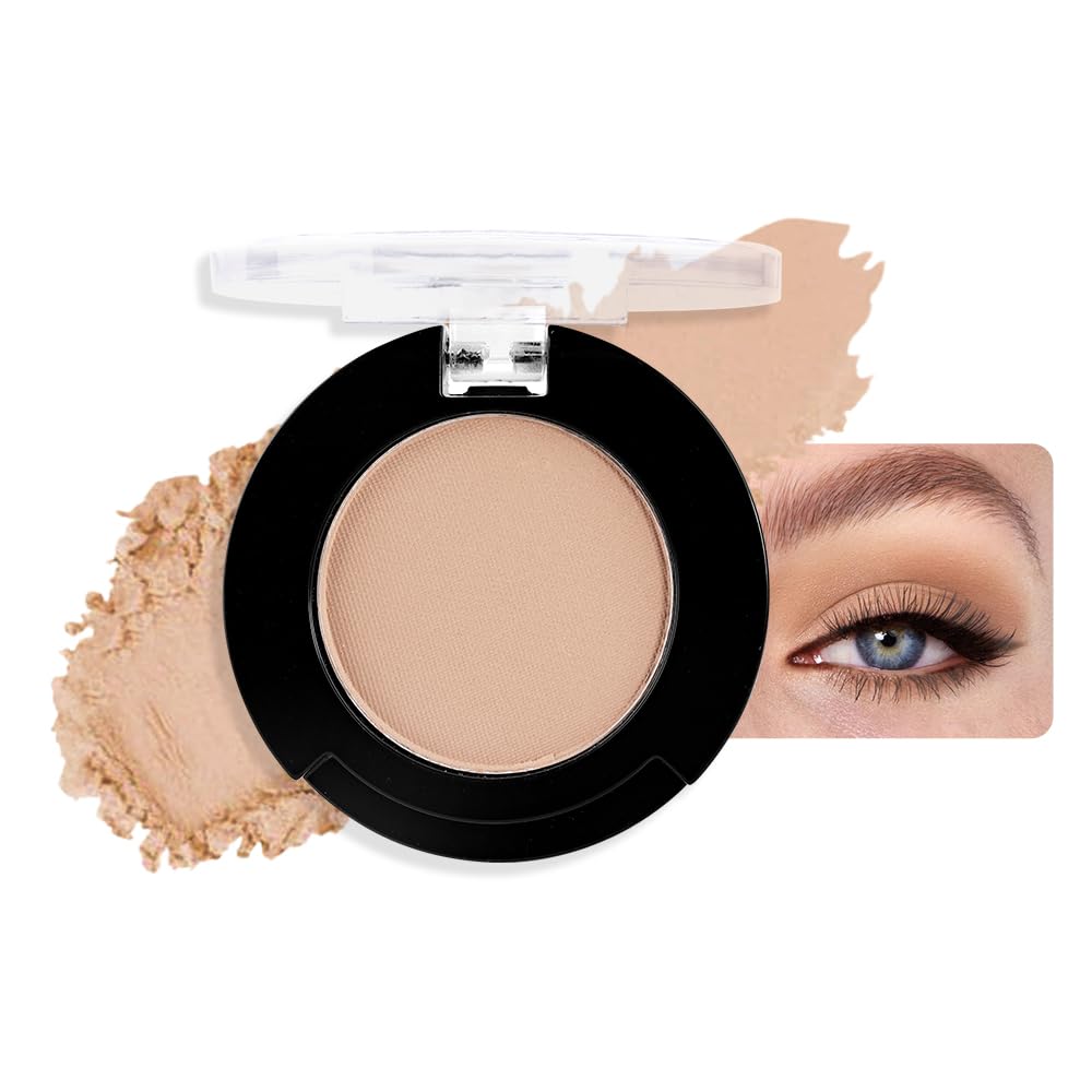 Single Matte Eyeshadow Makeup, Cream to Powder Monochrome Eye Shadow for Older Women, Daily Evening Girls Eyeshadow Palette Gift, sombras para ojos, Mini Vegan Travel Eye, #14