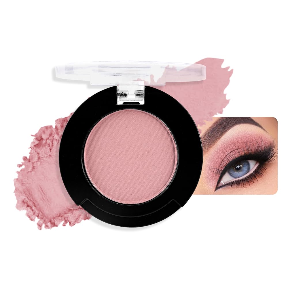 Single Matte Eyeshadow Makeup, Cream to Powder Monochrome Eye Shadow for Older Women, Daily Evening Girls Eyeshadow Palette Gift, sombras para ojos, Mini Vegan Travel Eye, #14