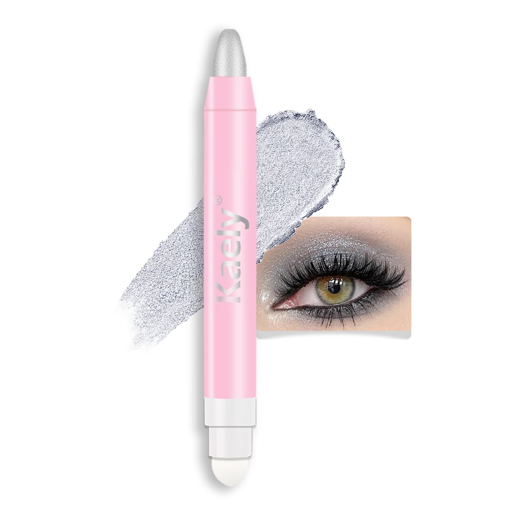 Kaely 2in1 Cream Eye Shadow Brightener Sticks for Eyes, Pencil Eyeshadow Applicator Stick Waterproof Pigmented, Eye Shadow Palette Highlighter Makeup, sombras para ojos, 17 Champagne Shimmer