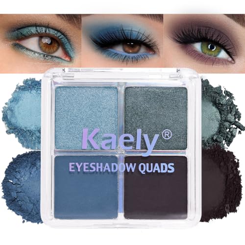 Kaely Powder Eyeshadow Quad, Taupe Matte Glitter Eyeshadow Palette Makeup, Neutral Highly Pigmented Eye Shadow Palette Waterproof, sombras para ojos, Blendable, Cruelty-free