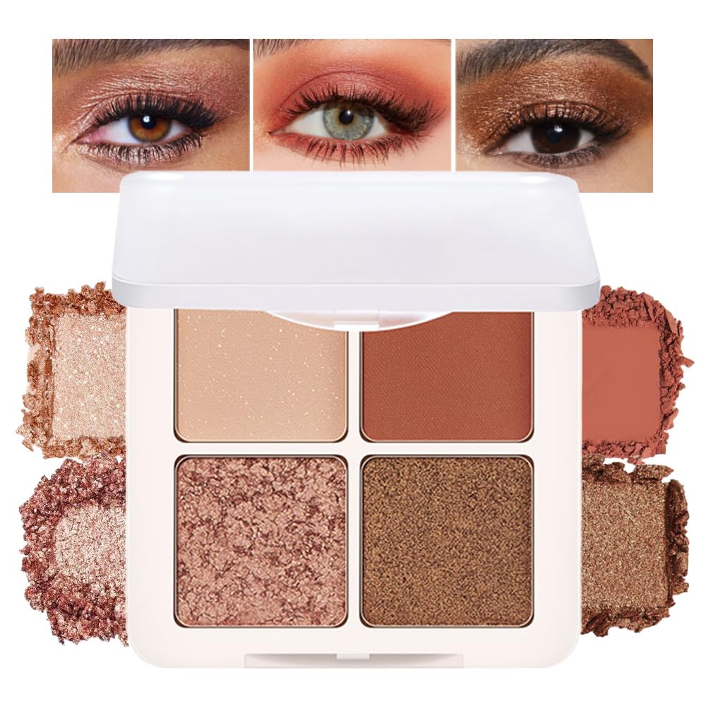 6 Colors Mini Naked Eyeshadow Makeup Palette, Neutral Nude Eye Shadow, Pink&Purple& Brown Matte Make Up Pallet with Mirror Highly Pigmented Long Lasting Waterproof Travel Size Gift Kit (Pink)
