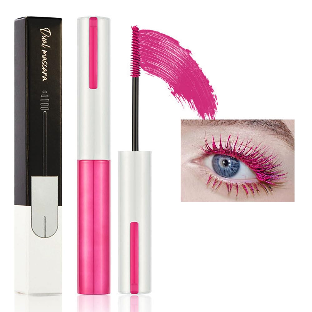 Colored Colorful Waterproof Mascara for Eyelashes Set,Blue White Black Brown Purple Long lasting Charming Voluminous Cruelty Free Vegan Eye Makeup