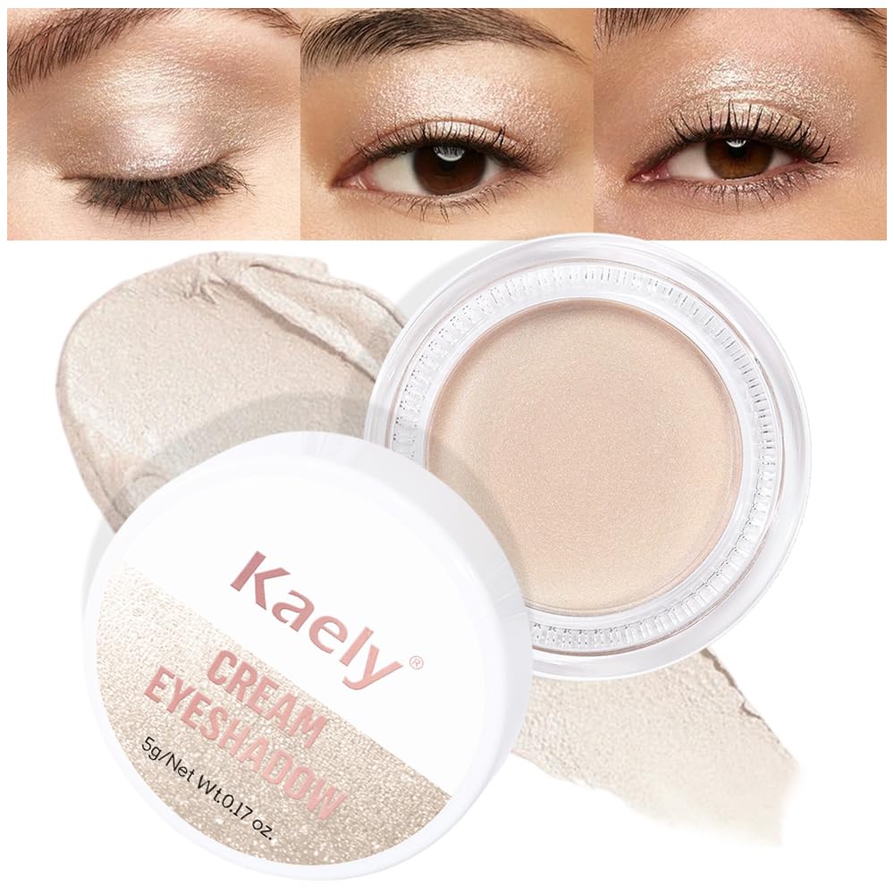Kaely Cream Single Eyeshadow Makeup, Golden Tan Antique Rose Shimmer Highly Pigmented Monochrome Eye Shadow Pallette, Waterproof Natural Mini Eyeshadow Brightener, sombras en crema para ojos, R02