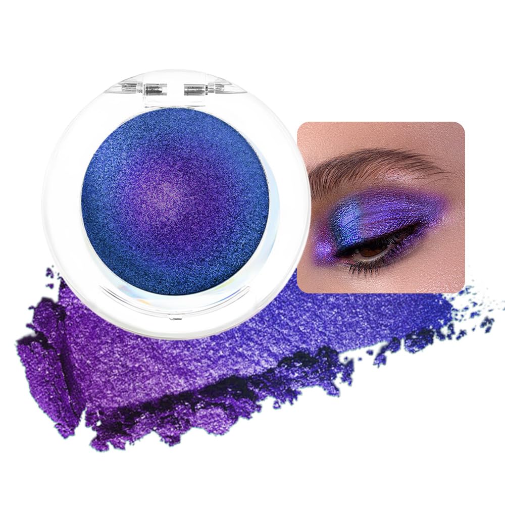 evpct Pearl White Glitter Holographic Iridescent Sparkly Eyeshadow Palette Makeup, White Pink Shimmer Glitter Loose Powder Single Eyeshadow Palette, Chameleon Multichrome Eye shadow Makeup Highlighter