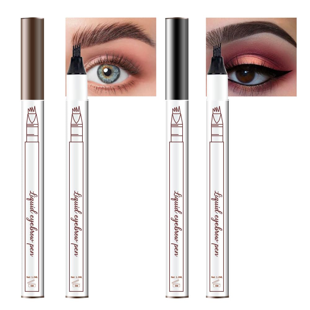 Eyebrow Ink Pencil by Brow Stylist -Micro 4 Point Brow Pen Lift & Snatch Eyebrow Pen Kits with 3 Eyebrow Stencil Long-Lasting Waterproof Natural Eyebrow Hair