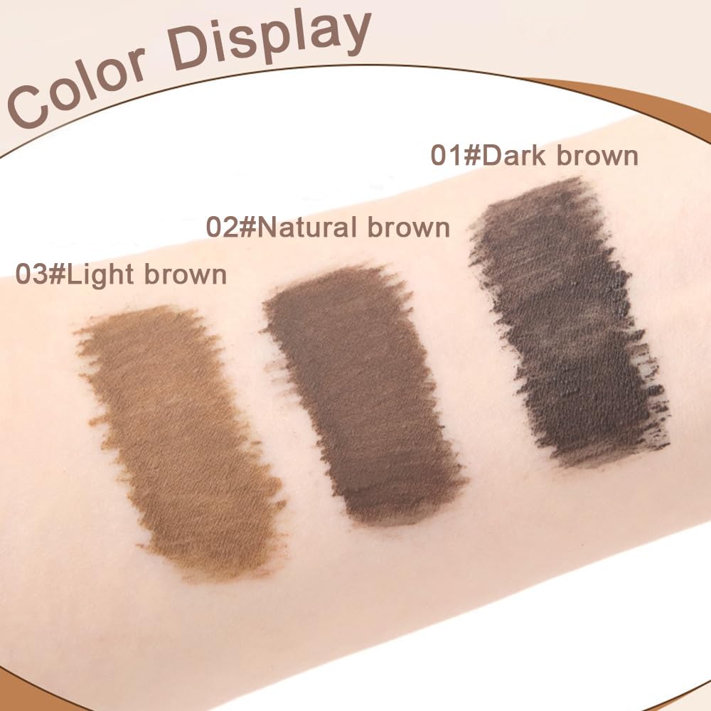 2Pcs-Tinted Thickening Brow Mascara,Brow Fast Sculpt,Waterproof, Transfer-proof, Brush to Fill in Eyebrows and Cover Gray Hairs - Cruelty Free (01# Dark Brown)