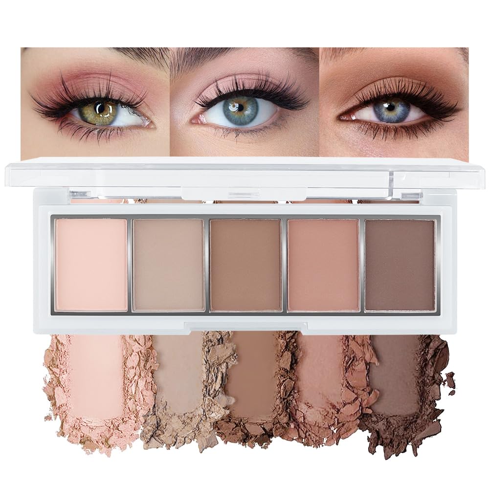 Ten Color Pink Brown Series Matte Eyeshadow Makeup Palette, High-Pigment Eye Shadow, Smooth & Blendable, Everyday Velvety Matte Finish Eye Makeup Looks Box, Vegan & Cruelty-Free, 0.35 Oz 04#