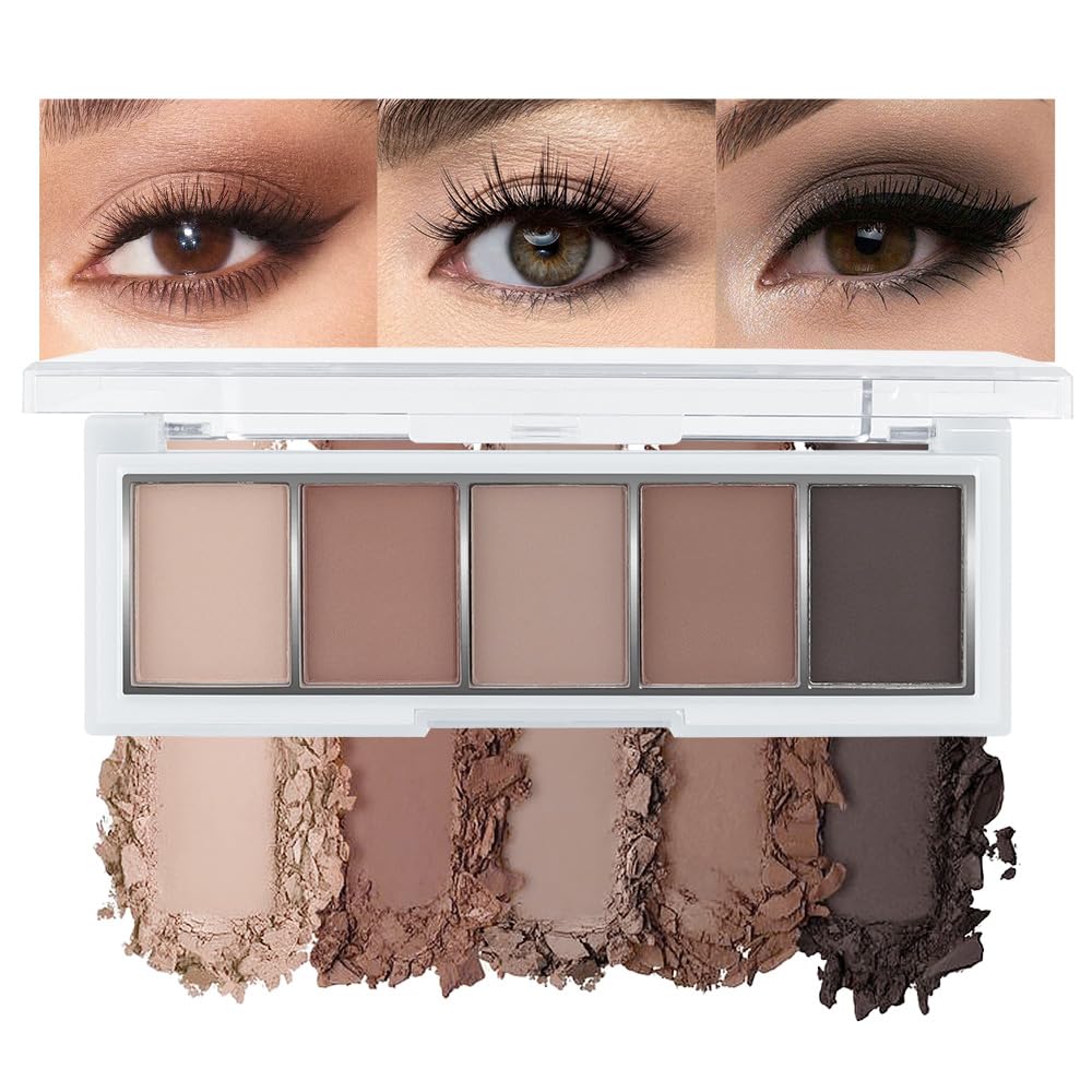 Ten Color Pink Brown Series Matte Eyeshadow Makeup Palette, High-Pigment Eye Shadow, Smooth & Blendable, Everyday Velvety Matte Finish Eye Makeup Looks Box, Vegan & Cruelty-Free, 0.35 Oz 04#