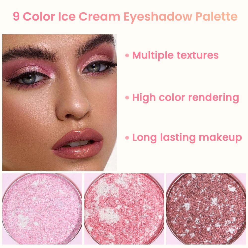 6 Colors Mini Naked Eyeshadow Makeup Palette, Neutral Nude Eye Shadow, Pink&Purple& Brown Matte Make Up Pallet with Mirror Highly Pigmented Long Lasting Waterproof Travel Size Gift Kit (Pink)