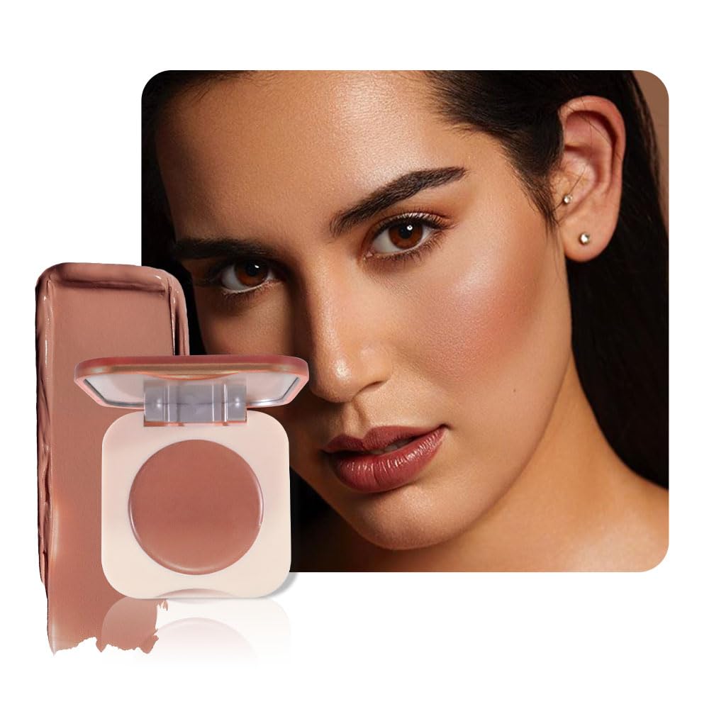 Hot Pink Cream Blush on Face for Women Cheeks Makeup Palettes, Matte Single Pink Creamy Blushes for Cheek and Contour Highlighter Make up Palette, Natural, Vegan & Cruelty-Free, #06