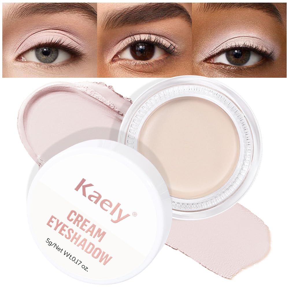 Kaely Cream Single Eyeshadow Makeup, Golden Tan Antique Rose Shimmer Highly Pigmented Monochrome Eye Shadow Pallette, Waterproof Natural Mini Eyeshadow Brightener, sombras en crema para ojos, R02