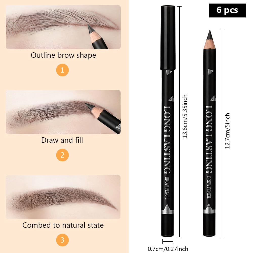 Eyebrow pencil black, wooden hard-core eyebrow pencils, eyebrow pencil Black, eyebrow and eyeliner pencils, waterproof and sweat-proof, beginner makeup eyebrow pencil, Black eyeliner pencils
