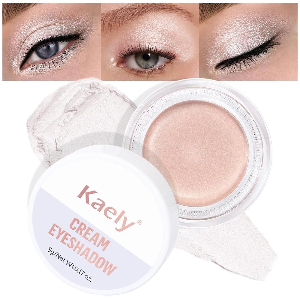 Kaely Cream Single Eyeshadow Makeup, Golden Tan Antique Rose Shimmer Highly Pigmented Monochrome Eye Shadow Pallette, Waterproof Natural Mini Eyeshadow Brightener, sombras en crema para ojos, R02