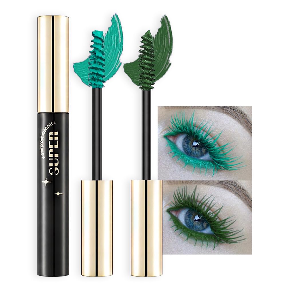 Colored Colorful Waterproof Mascara for Eyelashes Set,Blue White Black Brown Purple Long lasting Charming Voluminous Cruelty Free Vegan Eye Makeup