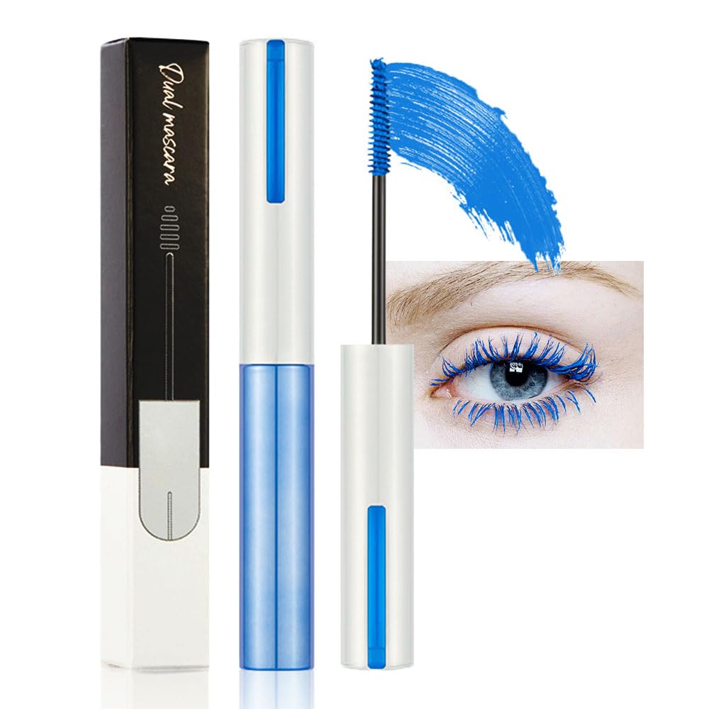Colored Colorful Waterproof Mascara for Eyelashes Set,Blue White Black Brown Purple Long lasting Charming Voluminous Cruelty Free Vegan Eye Makeup
