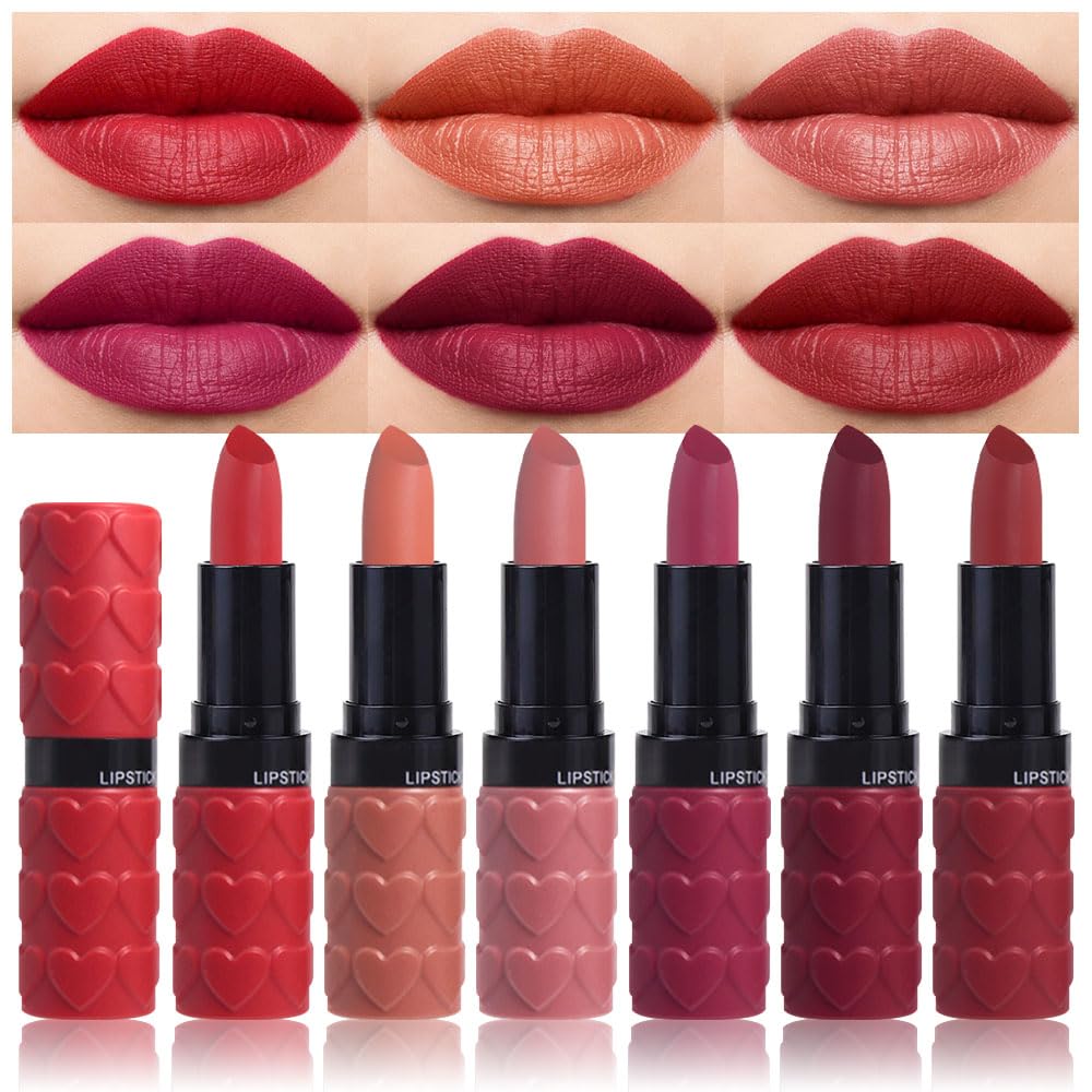 evpct 3Pcs Dark Deep Orange Brown Coffee Nude Matte Lipstick Sets for Women 24 Hour Matt Matte Lipstick Long Lasting Waterproof and Smudge Proof Fall Color Lipstick Shades Dark Brown Lip Liner Set 02