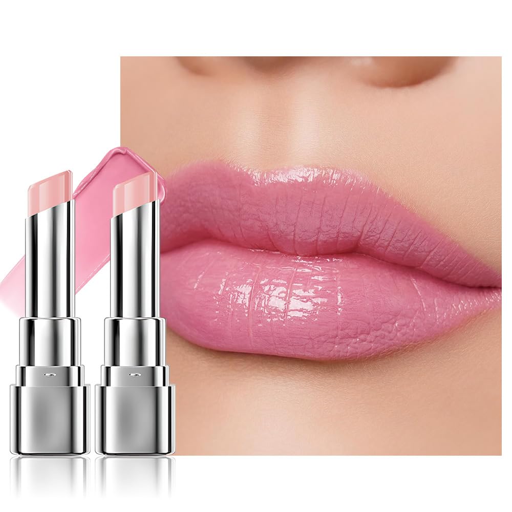 Tinted Lip Balm Moisturizing Lipstick – Soft Pale Pink Sheer Hydrating Lip Color for Dry Lips – Nourishing Lip Balm for All Women with a Subtle Natural Scent (S01 Spring)