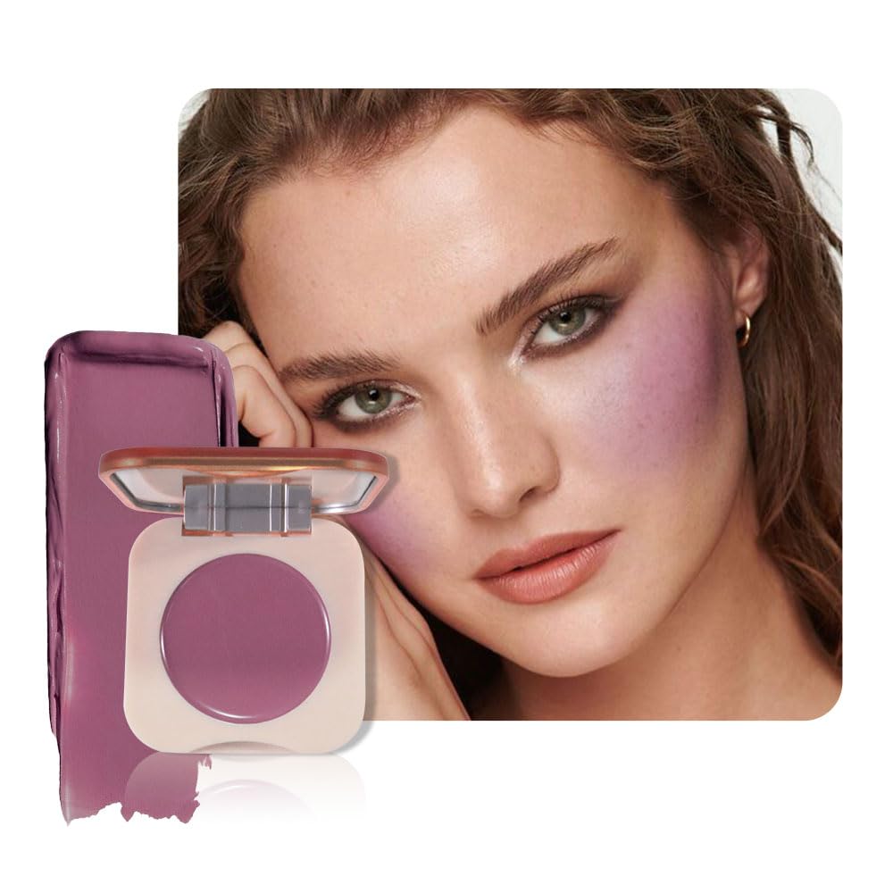 Hot Pink Cream Blush on Face for Women Cheeks Makeup Palettes, Matte Single Pink Creamy Blushes for Cheek and Contour Highlighter Make up Palette, Natural, Vegan & Cruelty-Free, #06